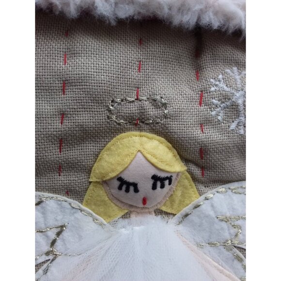 Pottery Barn Kids Emma Angel Woodland Christmas Holiday Stocking Quilted Xmas - Picture 5 of 10